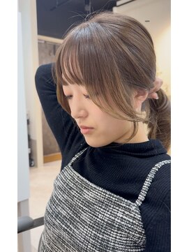 カラ フクオカ(Cara FUKUOKA) 【顔まわりカット&ミルクティベージュ】《福岡レイヤーカット》