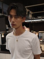 アンサー 渋谷(ANSWER)&nbsp;大人フェザーパーマセンターパート毛流れビジネスヘアスッキリ