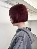 チェリーブラウン韓国ヘアボブミディアムショート_ba555342