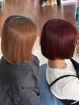 アロハナ 津店(ALOHANA)&nbsp;ショートやボブにも似合うブリーチ無しレッドカラー！