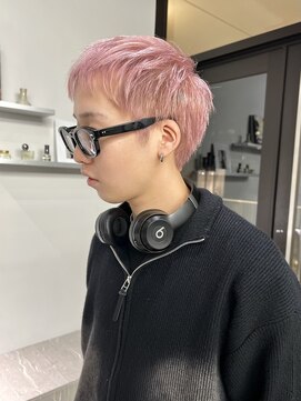 ステン(sten) クリアピンク×スパイキーショート