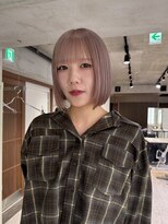 ハイプ(HYPE)&nbsp;ブリーチ＆ダブルカラー/ブロンドボブ/ミルクティーベージュ
