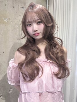 ボタン 熊本(VOTAN) 韓国ヘア/レイヤーカット/ミルクティーベージュ/ブリーチ/透明感