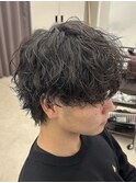 波巻きパーマ/ツーブロック／刈り上げ/池袋メンズカット