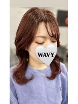 ウェイビー 桜木町店(WAVY) くびれミディアムレイヤーカシスブラウン