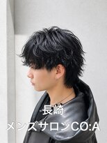 コア(CO:A) シャドウパーマ メンズシースルーマッシュニュアンスパーマ韓国