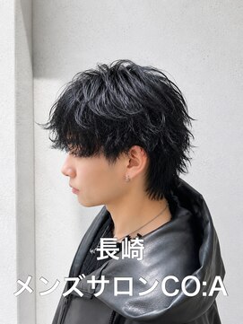 コア(CO:A) シャドウパーマ メンズシースルーマッシュニュアンスパーマ韓国