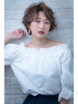 ヘアーアートシフォン 川口東口店(hair art chiffon) ダークアッシュorチェリーブラウンのイメチェンモードボブ