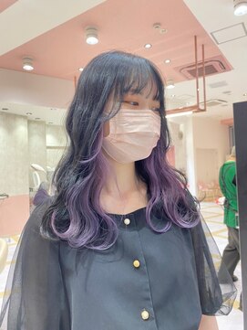 リー 梅田(Lee) Lee梅田茶屋町 インナーカラー×パープル