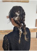 ツインテール／ヘアアレンジ／ヘアセット／結婚式セット