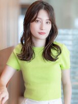 ケアリー 流山おおたかの森(Carelly)&nbsp;大人かわいい前髪セシルカットココアブラウンフリンジウェーブ