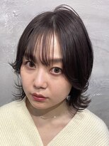 ロア 福岡天神本店(LORE)&nbsp;ダブルカラーミルクティーベージュカラーケアブリーチミニボブ