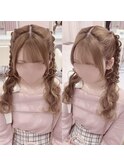 編み垂らしハーフツイン