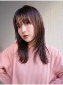 【レイヤーカット/阿部達哉】顔まわりカット/ミディアムレイヤー