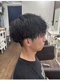 波巻きパーマ