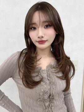 エジョン 八幡山店(Aejon) 韓国レイヤー/小顔カット/顔周りカット/ミルクブラウン