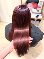 ヴィヴァーク 拝島駅前店(vivarc) 髪質改善アプリコットレッドピンクカラー