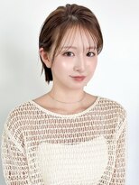 ビーチ(BEACH)&nbsp;前髪ありショートレイヤーボブミルクブラウンナチュラル縮毛矯正