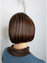 ヘアーアンドアイラッシュ ヨーク(Hair&eyelash york's)&nbsp;サファリブラウンのタイトボブ