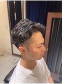 七三分け/ツーブロックパーマ／ビジネスパーマ