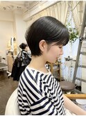 丸みショート×黒髪