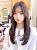 2wayバング 韓国前髪 シースルー ミディアム くびれヘア 顔周り