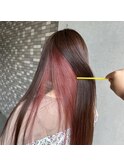 クリアピンクインナーカラー〇