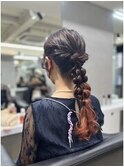 グラデーションヘアにもピッタリ！編みおろし☆