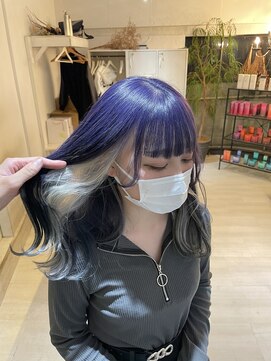 ブルーラベンダー/ホワイトヘア/インナーカラー