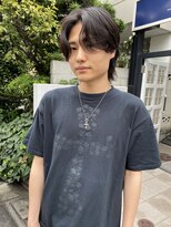 毛流れパーマ×センターパート