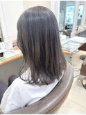 ダブルカラー 色落ちまで可愛いグレージュ セミディ【横浜】k