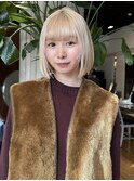 ミルクティーブロンド/金髪ボブ/ホワイトブロンド/銀座