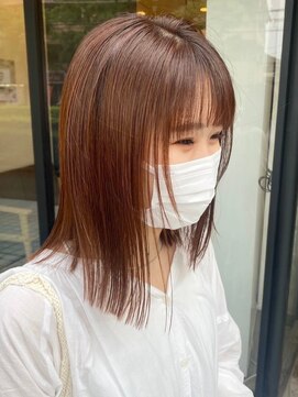 リル 東浦和(Lilou) オレンジブラウン×シースルーボブ