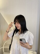 アム(amu)&nbsp;黒髪/暗髪/透明感カラー/ブリーチなしカラー/ストレート