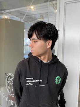 ソイクフ 四条大宮店(SOY-KUFU) MEN'SHAIRアッシュブラックベリーショートダークブラック