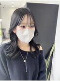 レイヤーカット×ダークブルーグレージュ