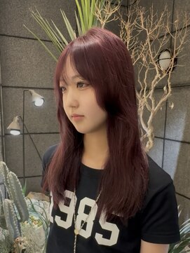 ゼスト フィーノ(ZEST fino) ブリーチ1回 ボルドーカラー レッドカラー 暖色 立川