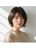 30代40代50代絶壁解消ひし形小顔前下がりショートボブ【越谷】