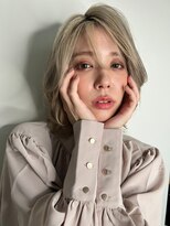 カバーヘア ブリス 上尾西口店(COVER HAIR bliss)&nbsp;韓国風シルバーベージュ小顔ウルフボブレイヤーp1上尾10代20代