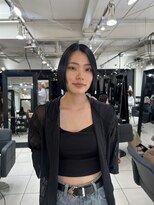アクアオモテサンドウ(ACQUA omotesando) ☆透明感黒髪姫カットレイヤーミディアムレイヤーシアーブラック