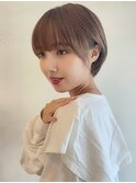 マッシュショート大人かわいいショコラベージュサイドバング