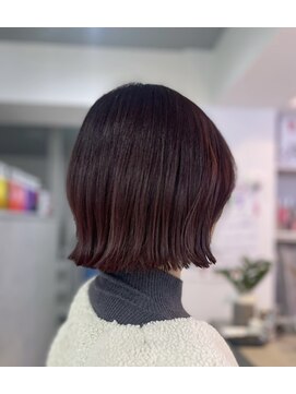 チェリーレッド/バーガンディ/レイヤーショート