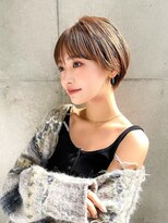 ギークス(GEEKS) 【GEEKS渋谷】耳かけショートボブ/ココアブラウン/冬カラー/小顔