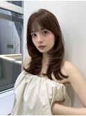 ミディアムレイヤー/盛れるお顔周りカット/シアーブラウン