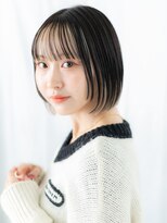カバーヘア ブリス 川口(COVER HAIR bliss)&nbsp;インナーカラー切りっぱなし抜け感ミニボブ//川口10代20代30代
