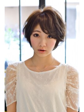 スノッブリコ(snob rico) 【snob rico】ゆるふわカールショートxやわらかミントベージュ