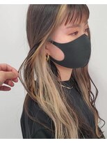 ヘアーアイスカルテット(HAIR ICI QUARTET)&nbsp;インナーカラー ミルクティベージュ ロング ブリーチ一回