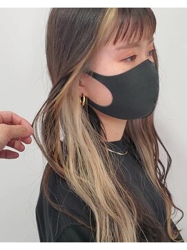 ヘアーアイスカルテット(HAIR ICI QUARTET) インナーカラー ミルクティベージュ ロング ブリーチ一回