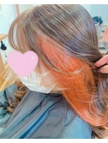 ルシードスタイルビーシャイン(LUCIDO STYLE B SHINE)&nbsp;豊橋ビーシャイン★イヤリングカラー ベージュ×オレンジ