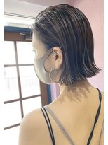 メトメ(METOME)&nbsp;［お客様ヘア］切りっぱなしボブ×濡れ髪風スタイリング